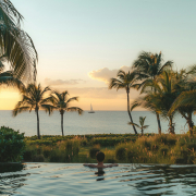 Palmen und Blick aufs Meer