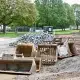 Galabau Maschinen auf Asphalt